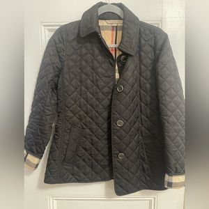Burberry Black Fernleigh Quilted Logo Jacket Size Small